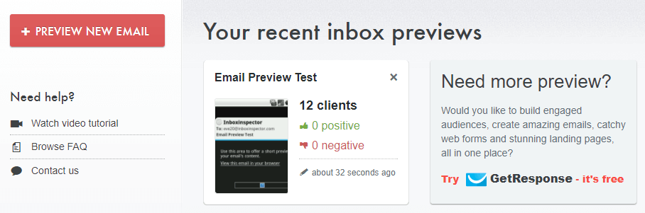 Aperçu d'un nouvel e-mail.