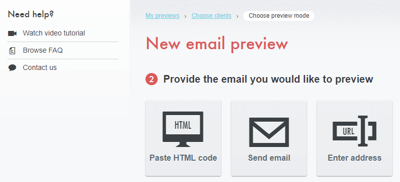 Coller le code HTML de votre e-mail.
