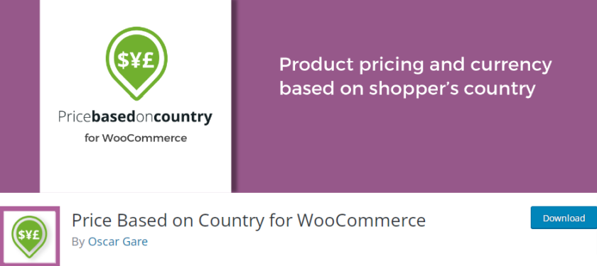 precio basado en el país para el banner del complemento de woocommerce