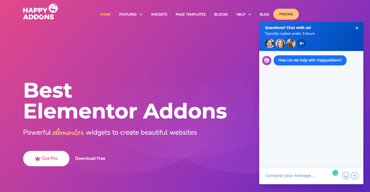 成功案例:Sam Van Offeren 與 HappyAddons 3 的不可思議之旅 Message HappyAddons for Any Support
