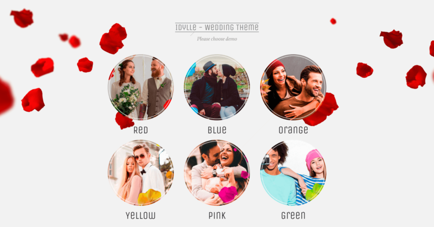 田园诗婚礼主题。