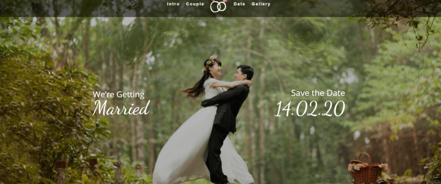 一个用 Divi 创建的婚礼网站。
