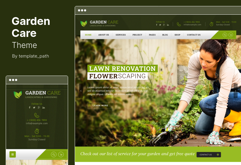 Tema Perawatan Taman - Tema WordPress Berkebun dan Lansekap