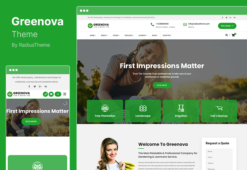 Tema Greenova - Tema WordPress Berkebun & Lansekap