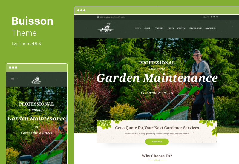 Tema Buisson - Tema WordPress Layanan Berkebun & Lansekap