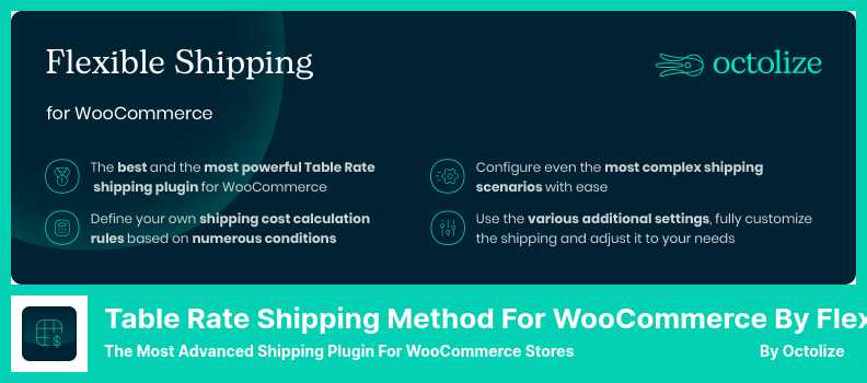 Metodo di spedizione della tariffa della tabella per plug-in di spedizione flessibile: il plug-in di spedizione più avanzato per i negozi WooCommerce