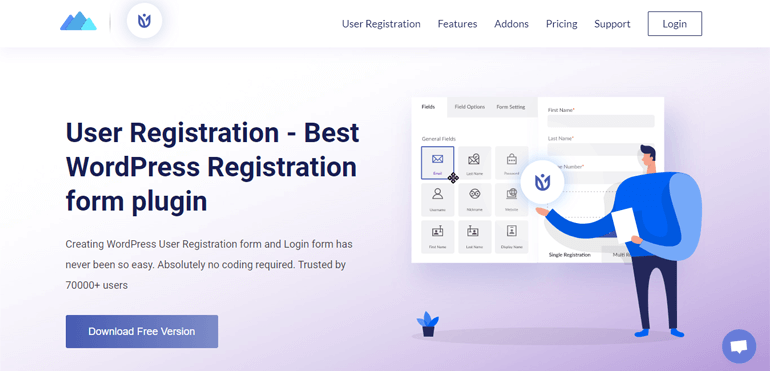 Plugin de formulário de registro de usuário