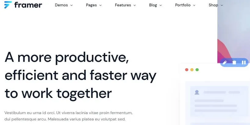 Framer-Best Premium Saas WordPress 主題