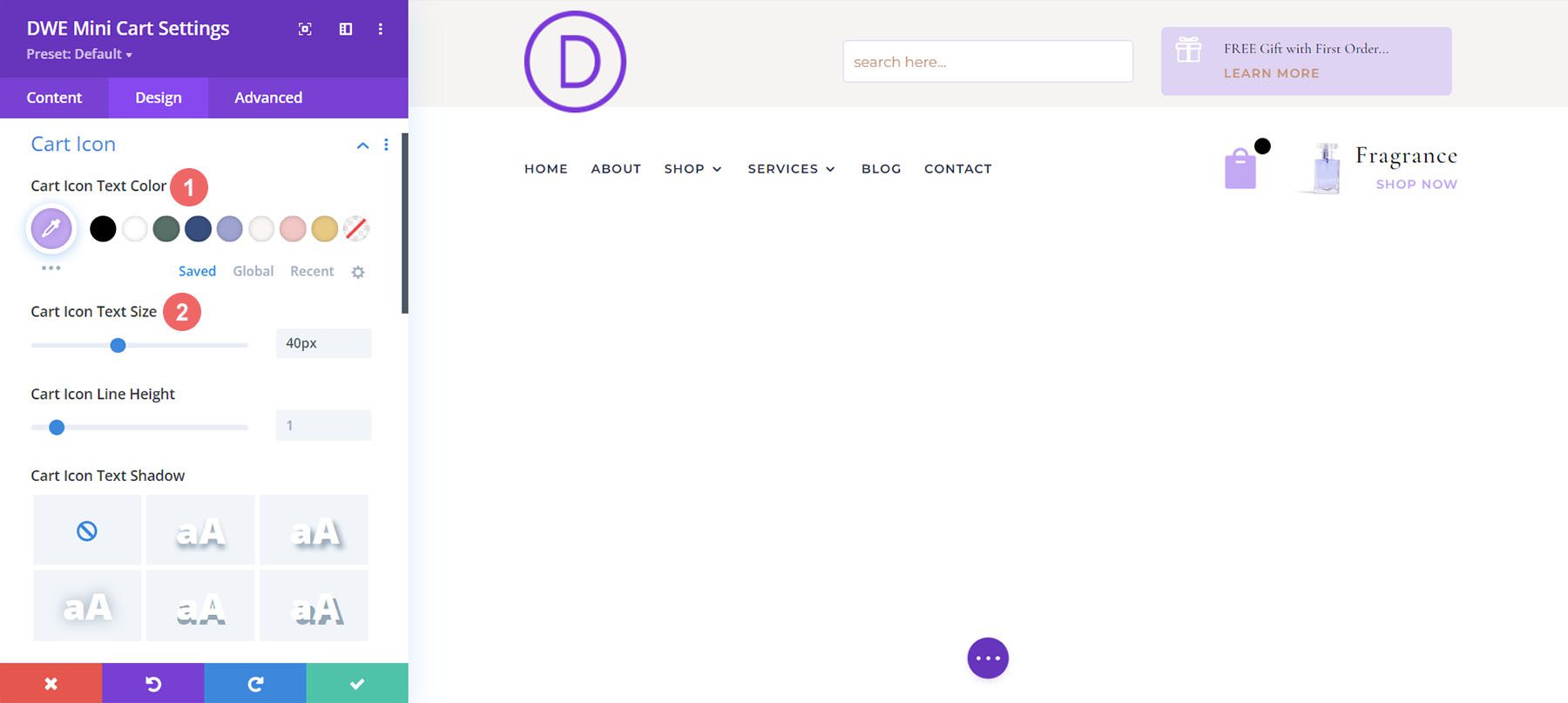 Divi WooCommerce 擴展迷你購物車