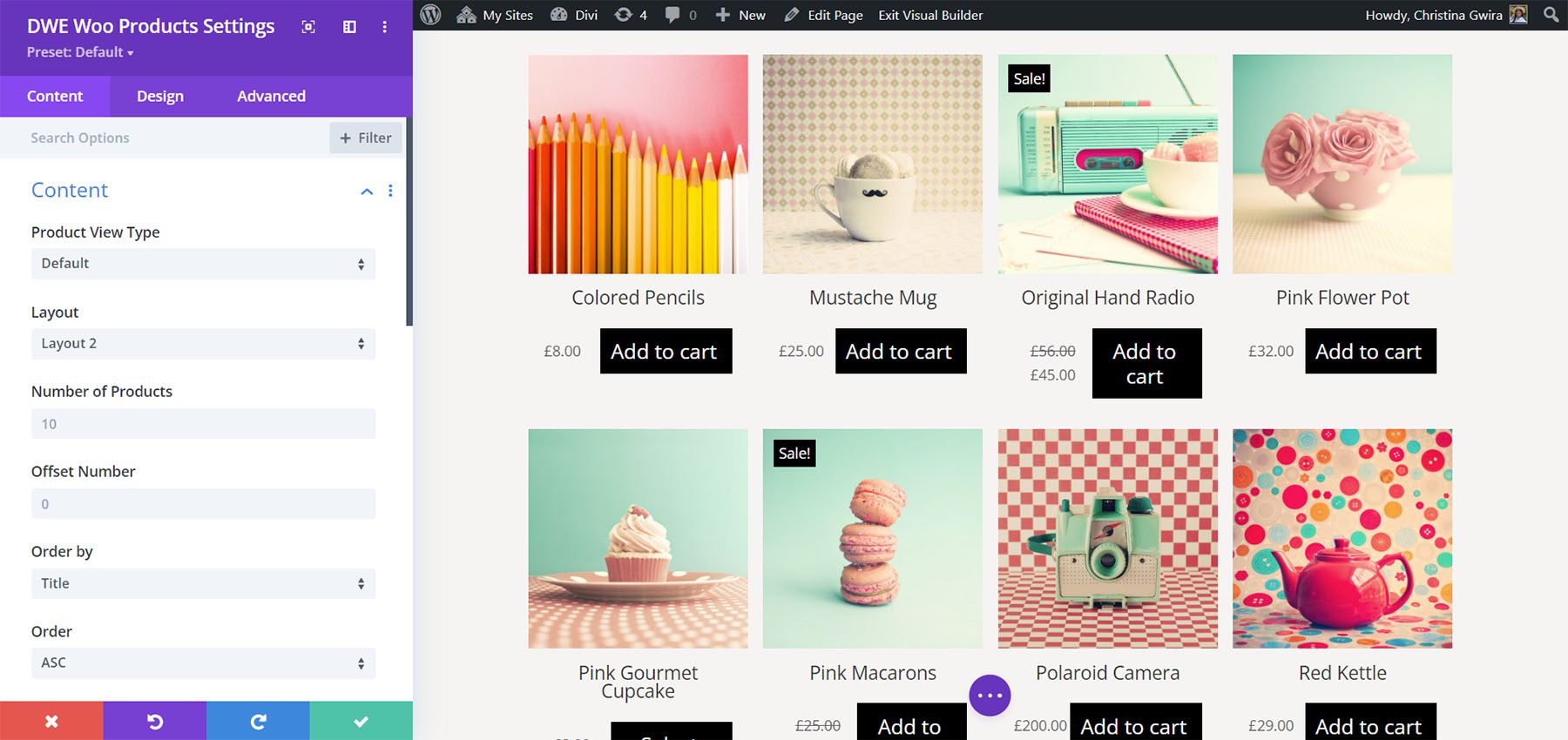 Divi WooCommerce 擴展產品
