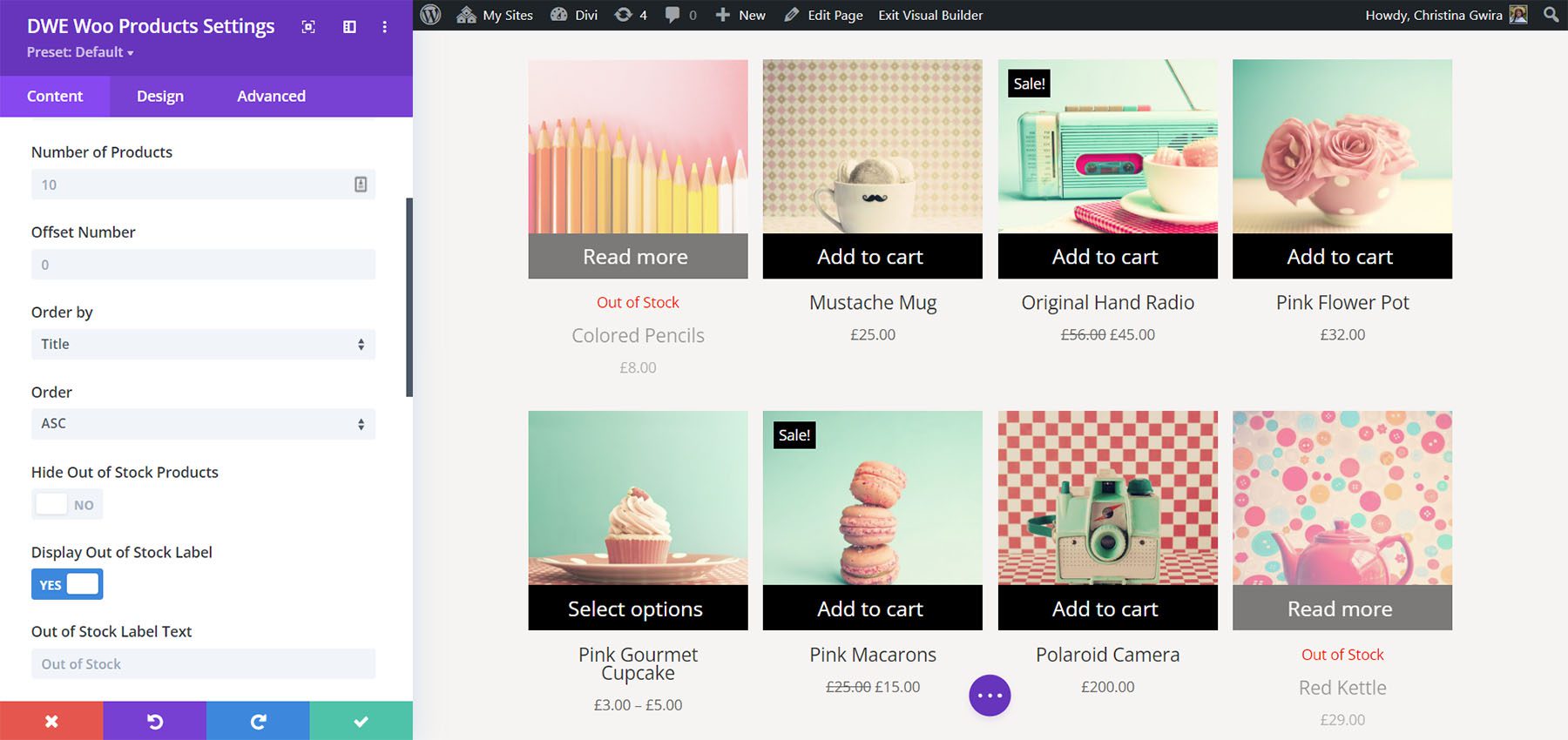 Divi WooCommerce 擴展產品