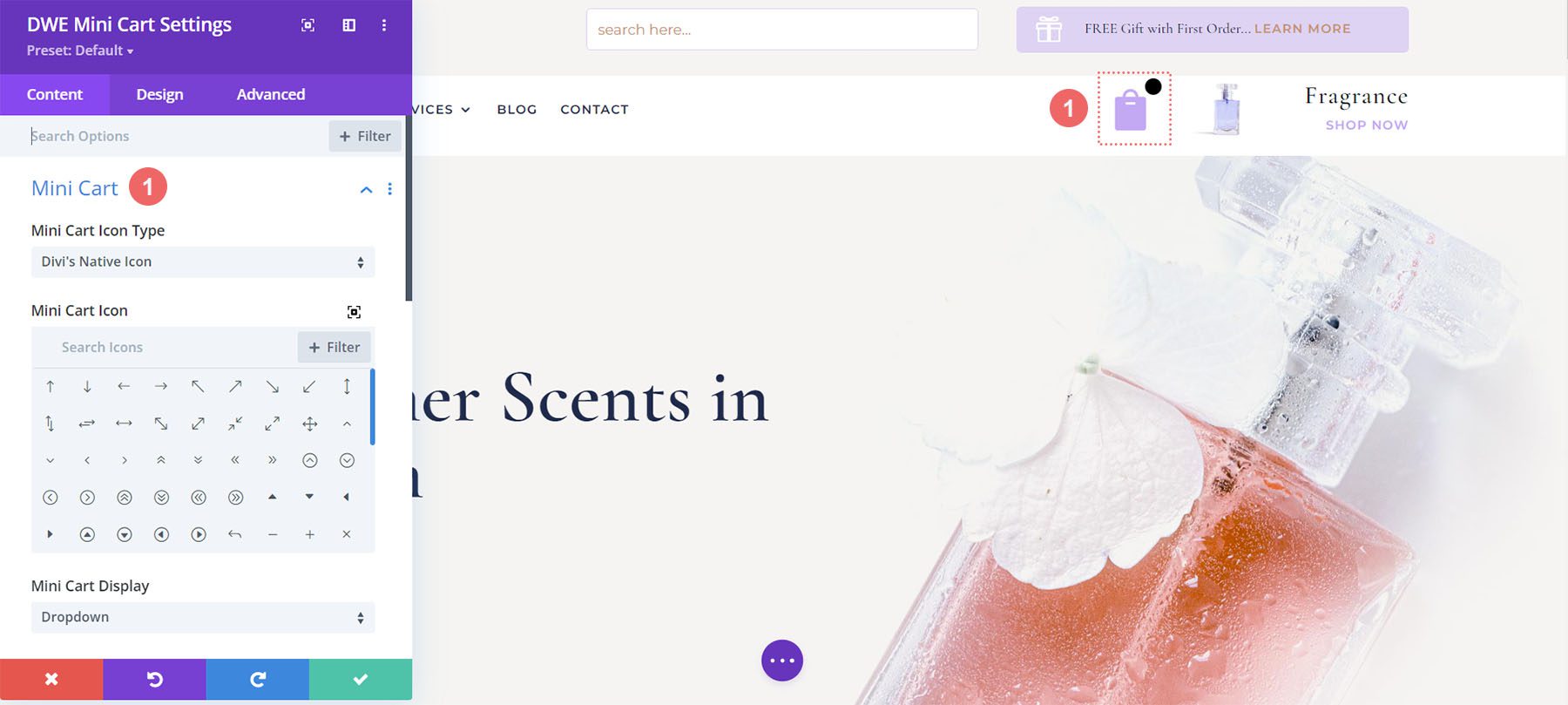 Divi WooCommerce 擴展迷你購物車