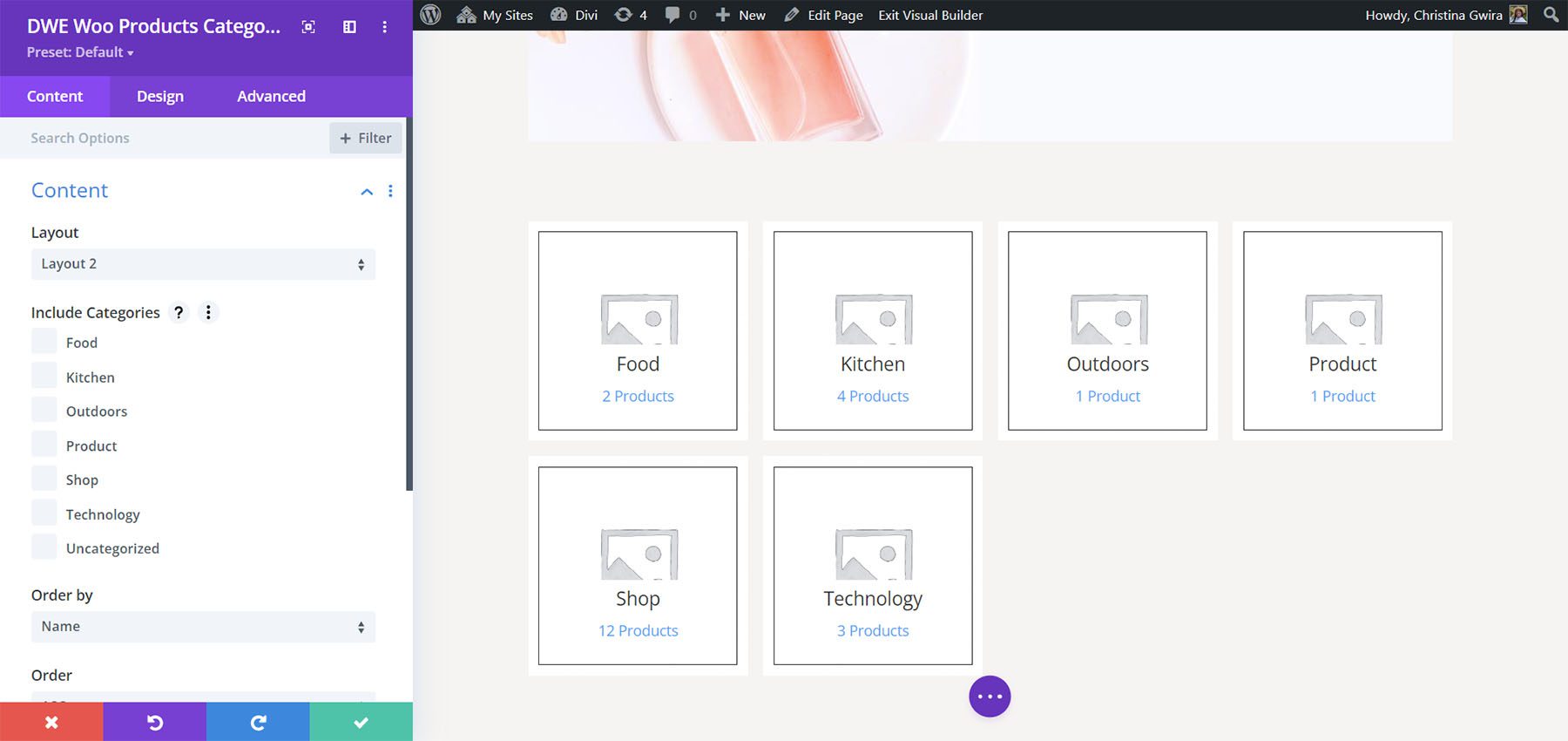 Divi WooCommerce 擴展產品類別