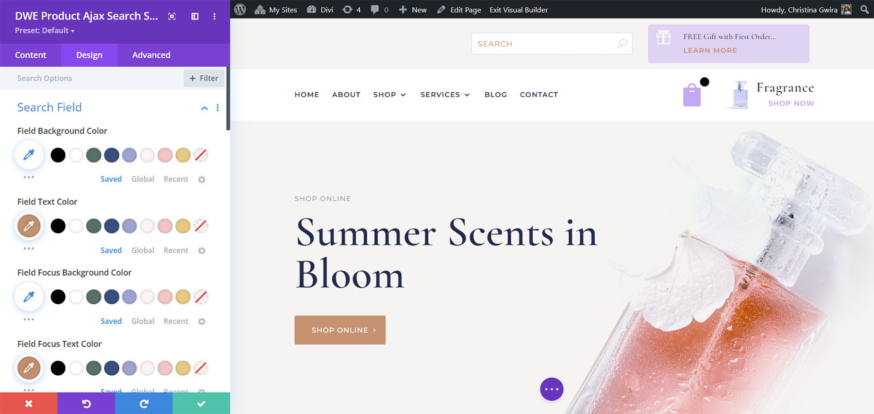 Divi WooCommerce 擴展產品 Ajax 搜索