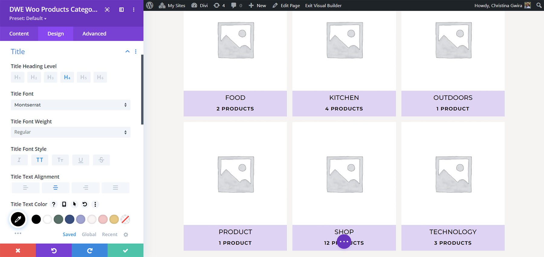 Divi WooCommerce 擴展產品類別