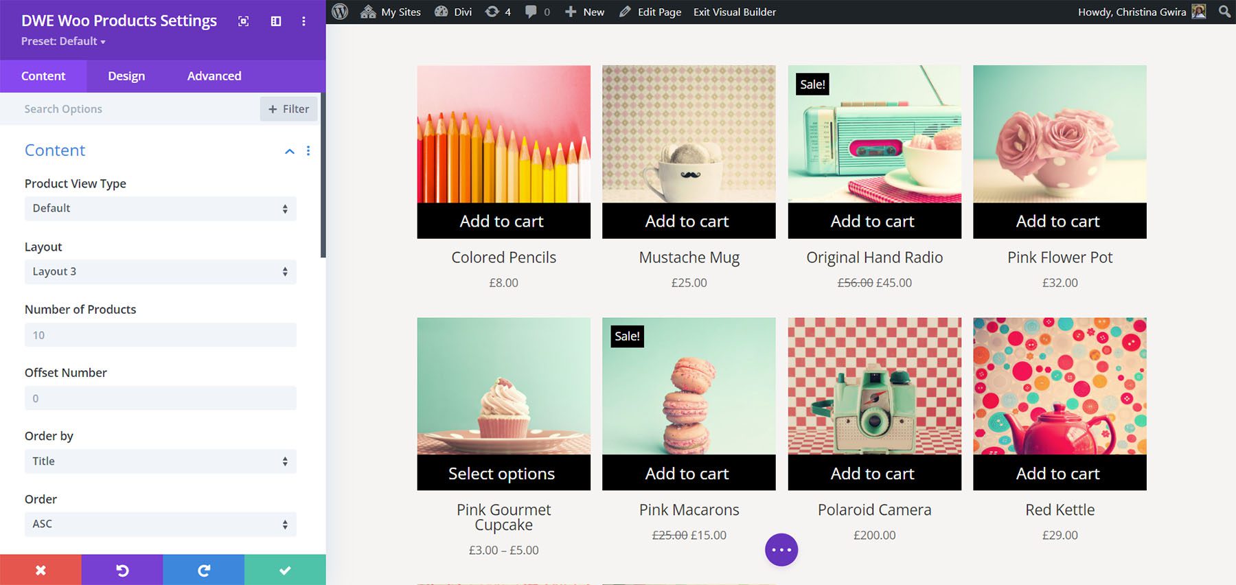 Divi WooCommerce 擴展產品