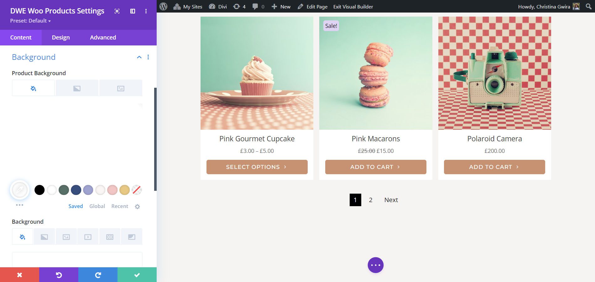 Divi WooCommerce 擴展產品