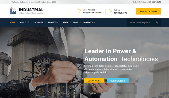 10+ ธีม WordPress สำหรับการผลิตและอุตสาหกรรมที่ดีที่สุดในปี 2022 8 Manufacturing and Industrial WordPress Themes