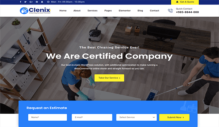 cleaning company WordPress themes