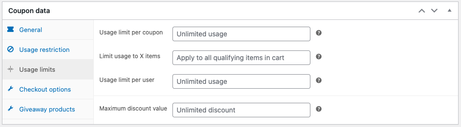 WooCommerce 優惠券使用限制