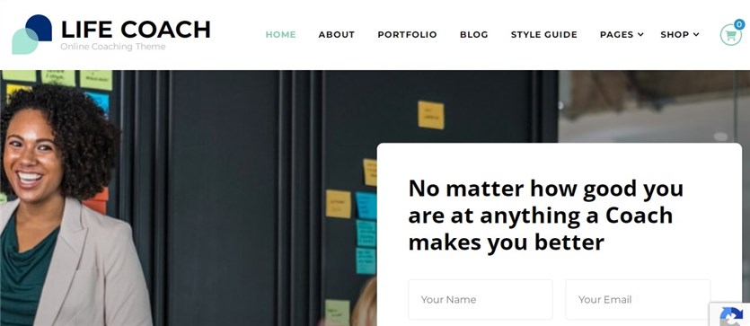 Life Coach, los mejores temas gratuitos de WordPress para coaching