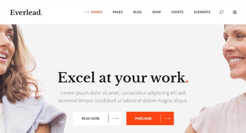 Temas premium de WordPress para entrenamiento de Everlead