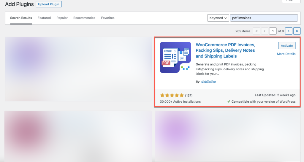 kostenloses Plugin für die Installation von WooCommerce PDF-Rechnungen und Lieferscheinen