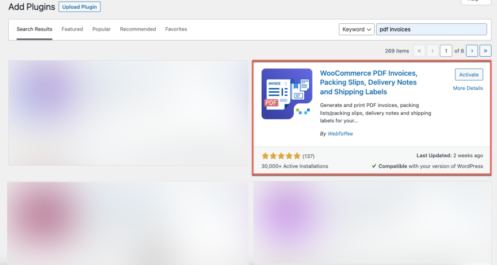 бесплатный плагин WooCommerce для установки счетов и упаковочных листов в формате PDF