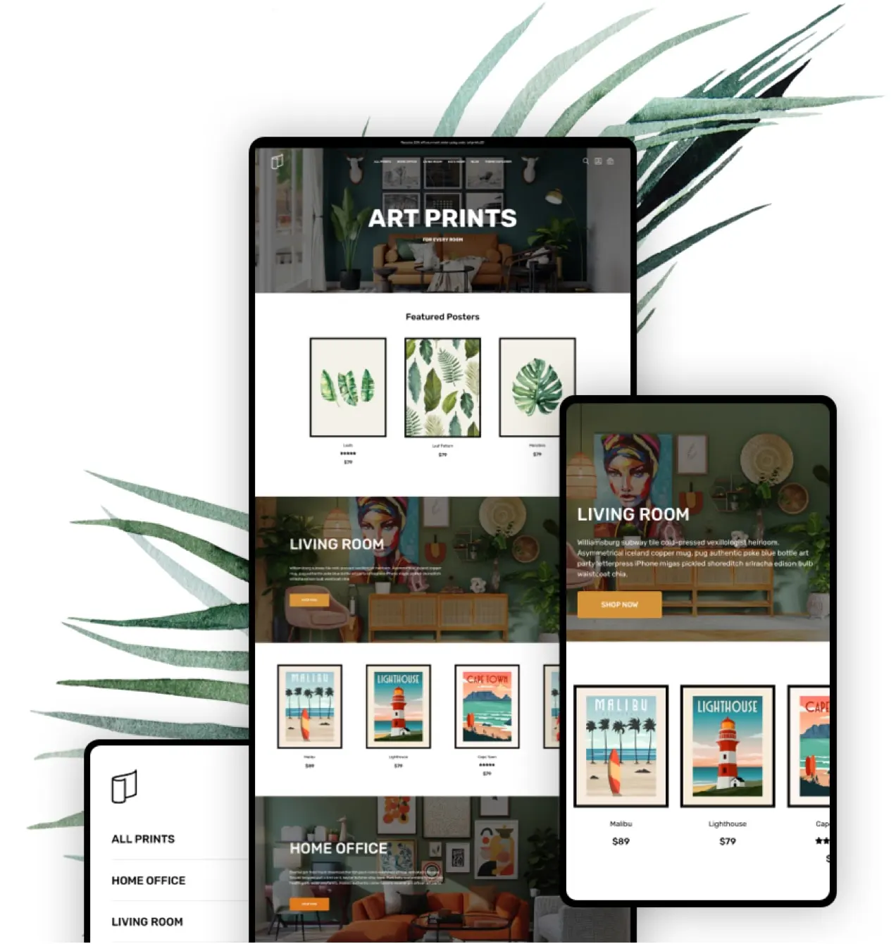 démo d'un thème WordPress sur trois appareils