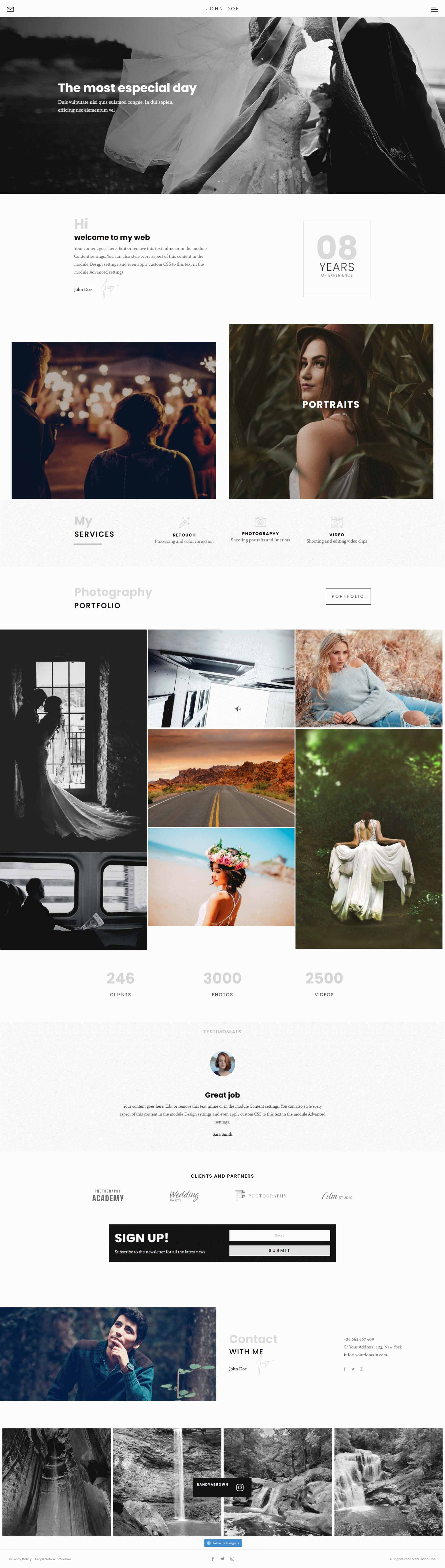 Портфолио Divi Photography - Домашние страницы