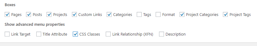 Activer les paramètres des classes CSS.