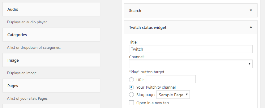 Configuration de votre widget Twitch.