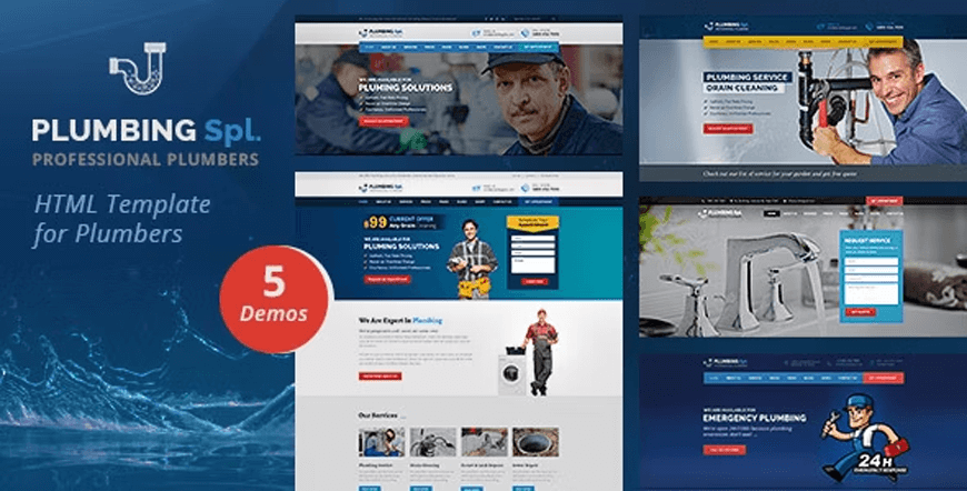 Plumbing Spl est un modèle de site Web de plomberie HTML de premier ordre