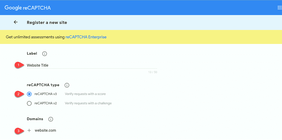 Modulo di contatto Divi ReCaptcha Registrati