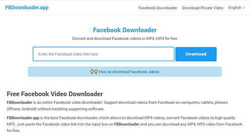 Comment enregistrer une vidéo Facebook sur iPhone : Apprenez les méthodes 73 save facebook video to iphone with the online tool fbdownloader app