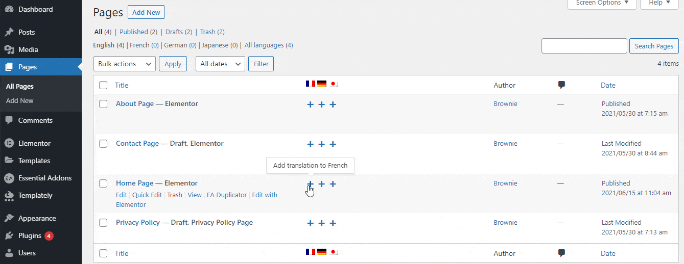 WordPress サイトを翻訳する Translate WordPress sites