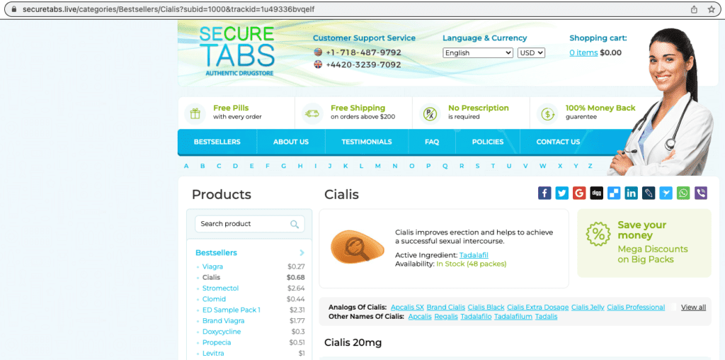 site web redirigé vers la pharmacie
