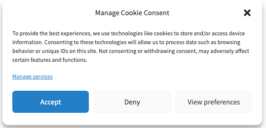 Administrar consentimiento de cookies