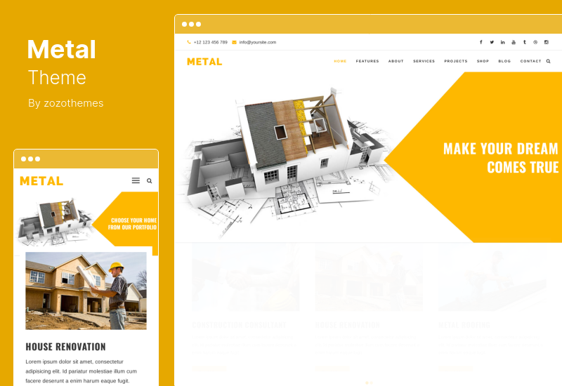 Metal Theme - Motywy WordPress dla firm budowlanych i budowlanych