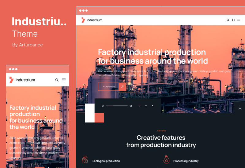 Motyw przemysłowy - Motyw WordPress Przemysł i fabryka