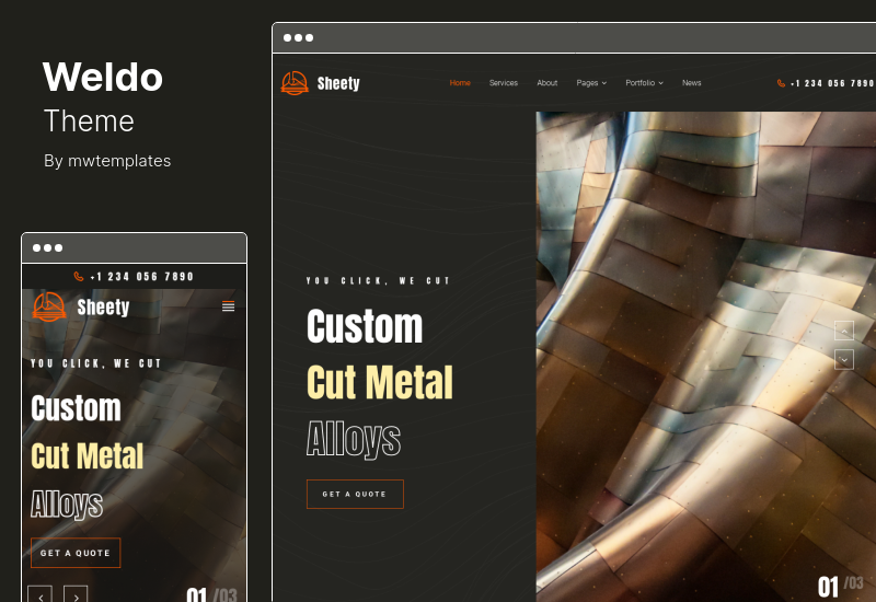 Motyw Weldo - Motyw WordPress Metal Works