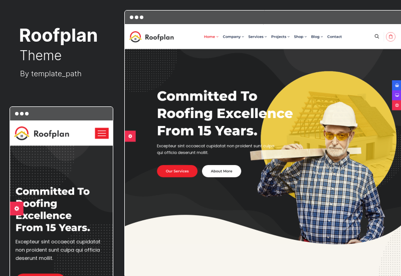 Motyw Roofplan - Motyw WordPress Usługi dekarskie
