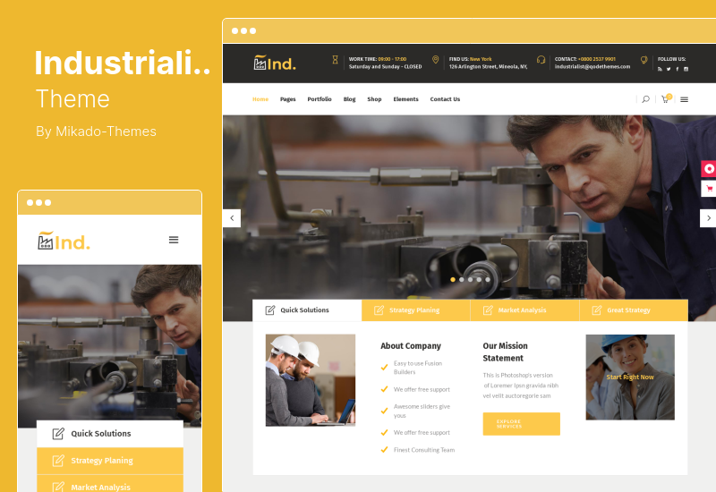 Industrialist Theme - อุตสาหกรรมและการผลิต WordPress Theme