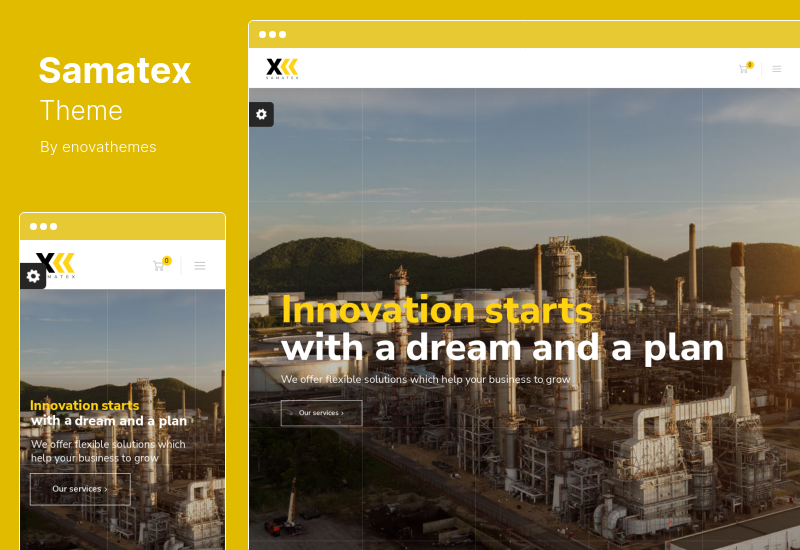 ธีม Samatex - ธีม WordPress อุตสาหกรรม