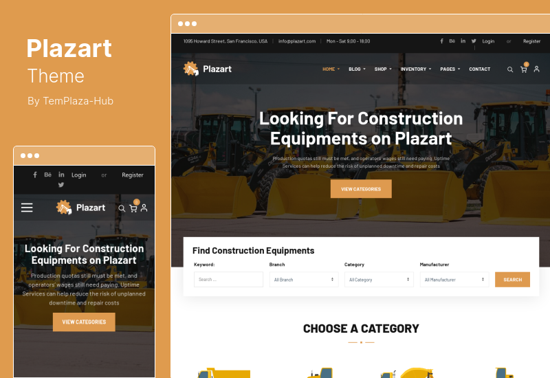 ธีม Plazaart - ธีมเวิร์ดเพรสอุปกรณ์ก่อสร้าง