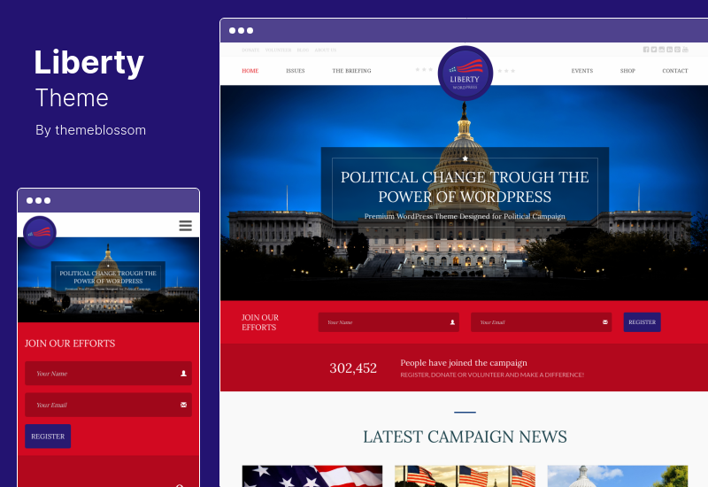 ธีมเสรีภาพ - ธีม WordPress ทางการเมืองของคุณ