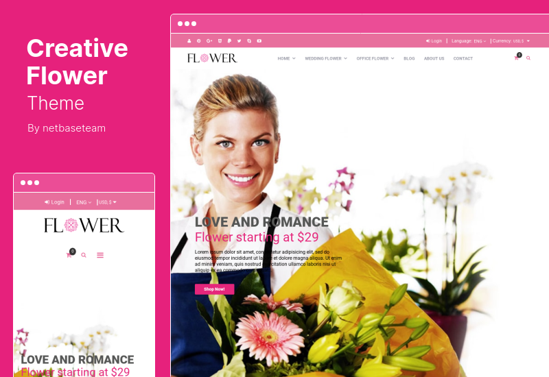 Creative Flower Theme - Creative Flower Woocommerce Tema WordPress