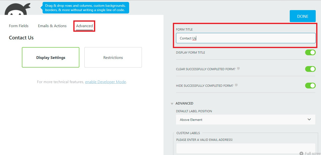 สร้างแบบฟอร์มการติดต่อใน Wordpress 7