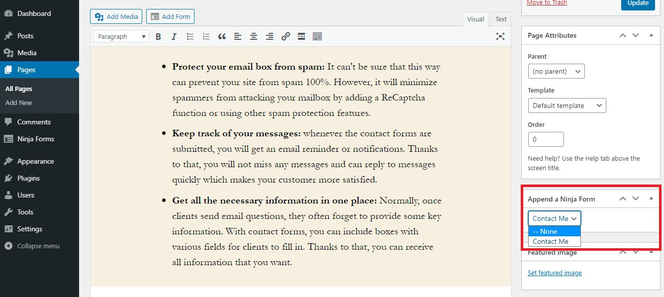 สร้างแบบฟอร์มการติดต่อใน Wordpress 10