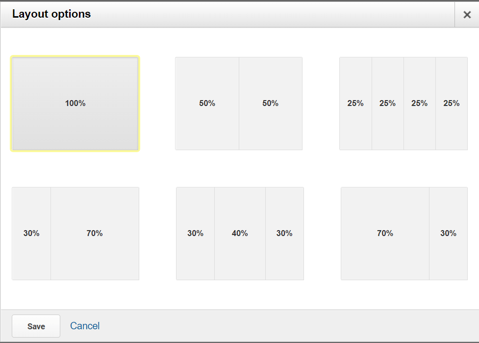Google analytics kontrol paneli, düzen seçenekleri